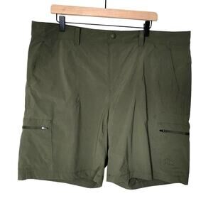 Men's L.L. Bean Cargo Shorts‎ Olive Green Performance Outdoor Hiking Size 42W